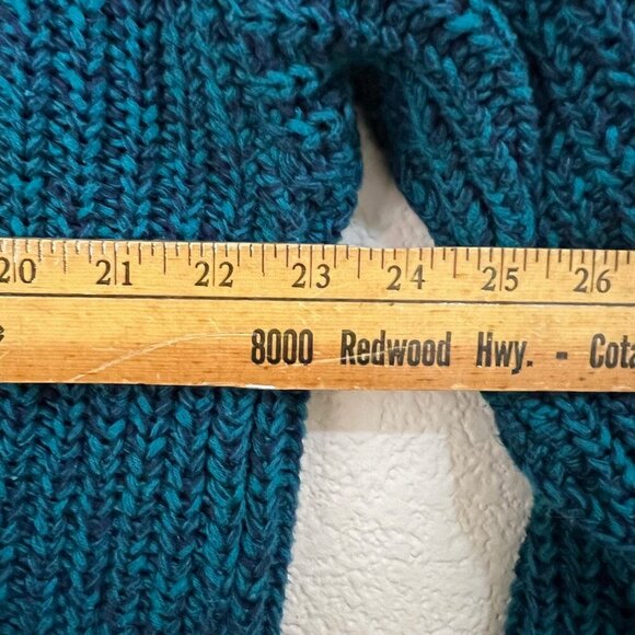 Vintage Cambridge Classics Size XL Men Green Chunky Knit Thick Fisherman Sweater - Picture 4 of 7